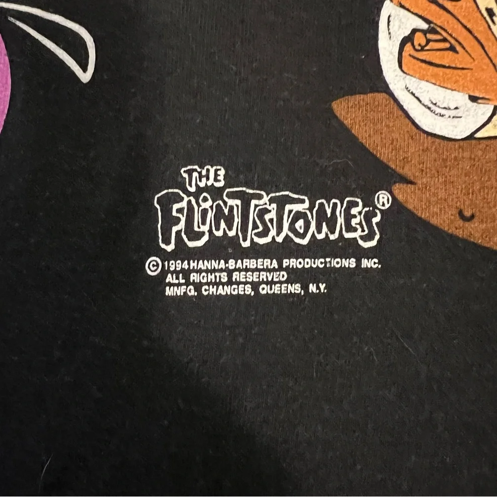 CLOSET CLOSING Flintstones T Shirt Vintage Tultex 1994 90s Front & Back Graphics - Picture 3 of 16